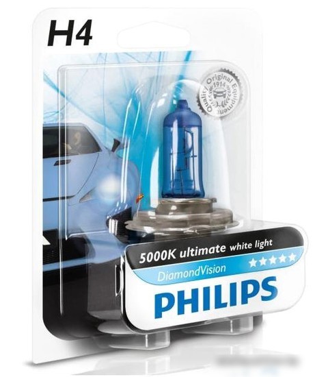 Галогенная лампа Philips H4 DiamondVision 1шт