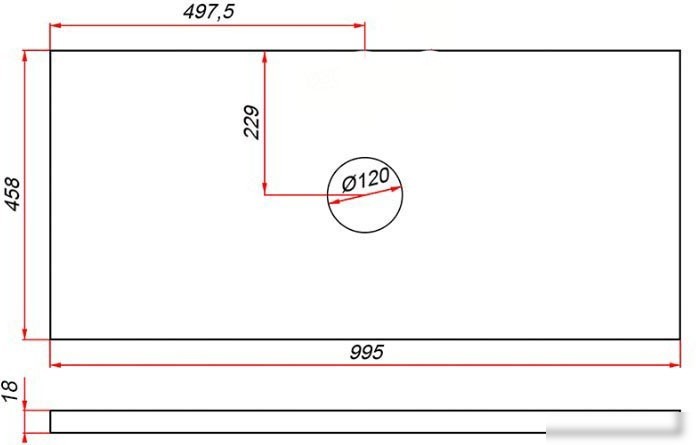 ЗОВ Столешница CLDSP18W995458C1 (белый)