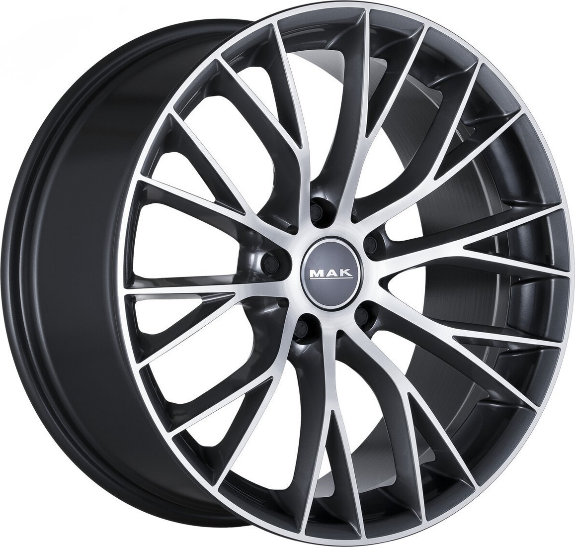 Литые диски MAK Munchen 20x9.5" 5x120мм DIA 72.6мм ET 35мм Gun Met-Mirror Face