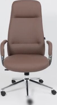 Офисное кресло AksHome Elema (коричневая экокожа/хромированный металл)