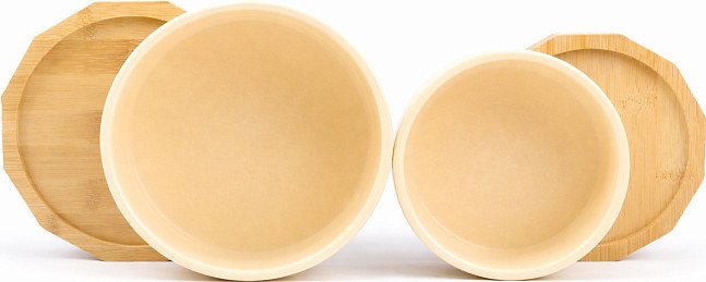 Миски на подставке Mr. Kranch Bamboo MKR201340 (сливочный)