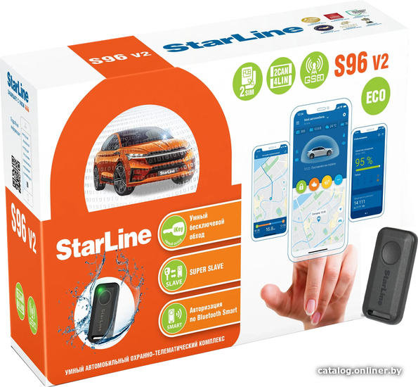 Автосигнализация StarLine S96 v2 BT ECO 2CAN+4LIN 2SIM GSM Автосигнализация StarLine S96 v2 BT ECO 2CAN+4LIN 2SIM GSM