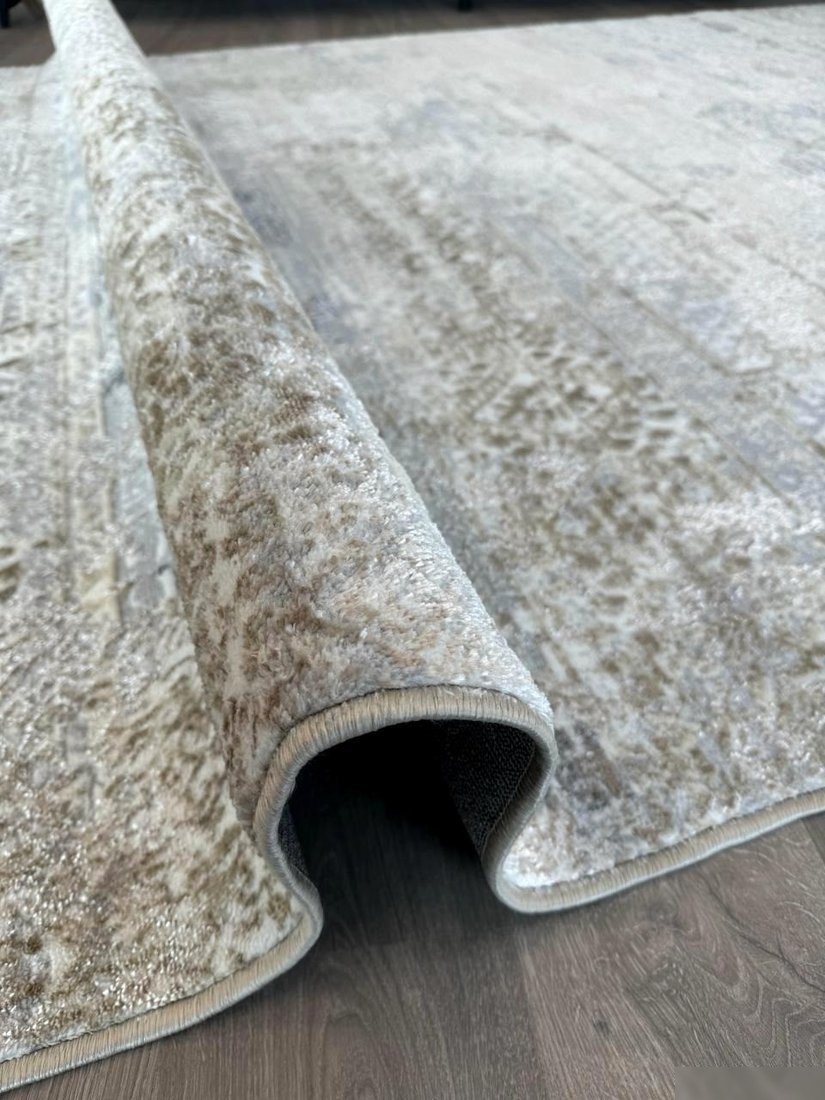 Ковер для жилой комнаты Radjab Carpet Бьянка Прямоугольник D057A 7653RK-B (1.2x1.8, Cream Shirink/Vizon Fdy)