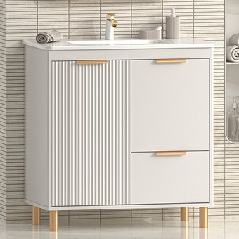 Brevita Тумба с умывальником Risacca Crema 80 RIS-06080-0342Я+B-OND080-01 (серый кашемир)