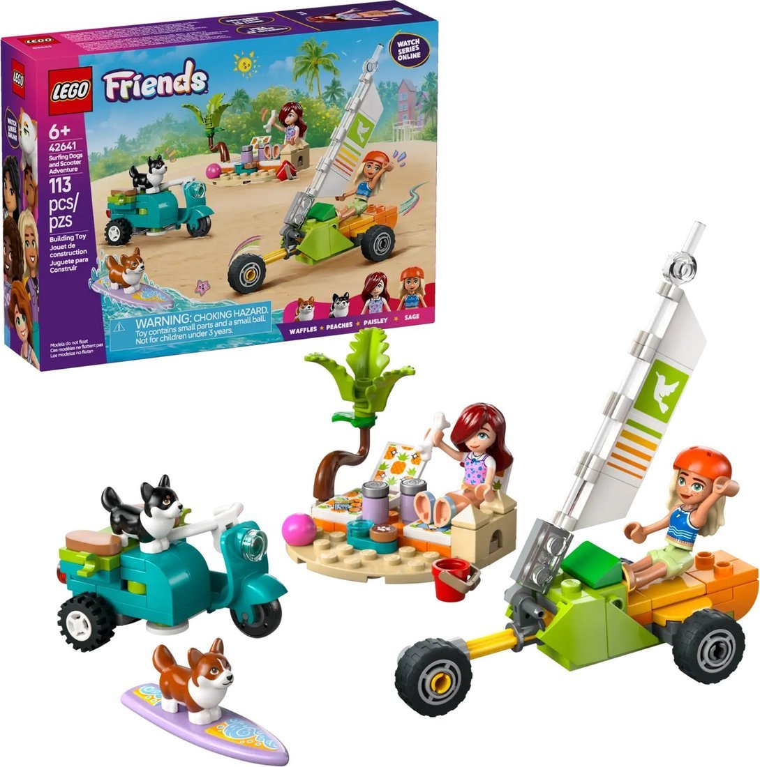 Конструктор LEGO Friends 42641 Собаки-серфингисты и приключения на скутере