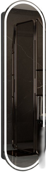 Континент Шкаф с зеркалом Elmage Black Led 45x160