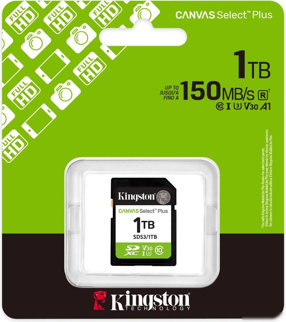 Карта памяти Kingston Canvas Select Plus SDXC 1TB SDS3/1TB