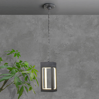 Уличный подвесной светильник Elektrostandard Frame 1528 Techno LED (серый)