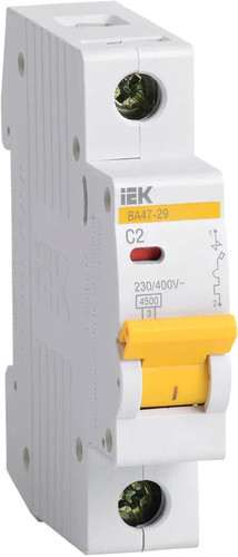 Выключатель автоматический IEK ВА 47-29 2А 1P 4.5кА С MVA20-1-002-C