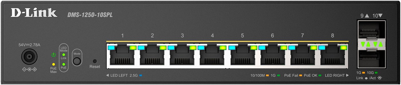 Управляемый коммутатор 2-го уровня D-Link DMS-1250-10SPL