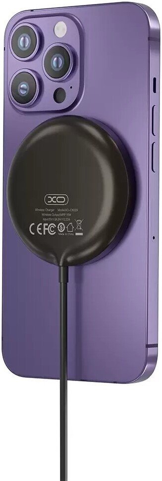 Беспроводное зарядное XO CX029 15W Qi2 (черный)