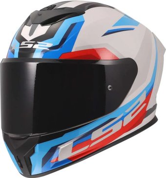 Мотошлем LS2 FF820 Rapid III Hyper (2XL, белый/синий/красный)