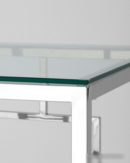 Журнальный столик Stool Group Бруклин 55x55 EET-013 (прозрачное стекло/сталь серебристый)
