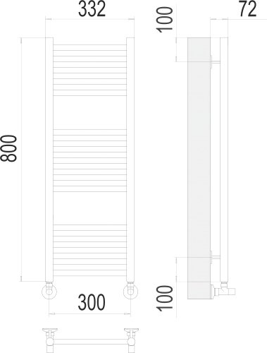 Полотенцесушитель TERMINUS Аврора П16 300х800