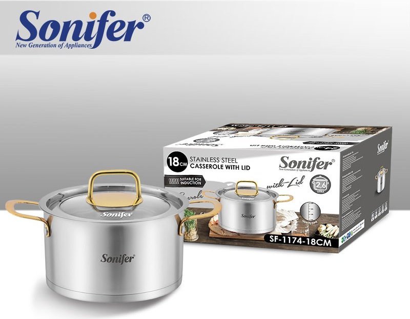 Кастрюля Sonifer SF-1174-18 (с крышкой)
