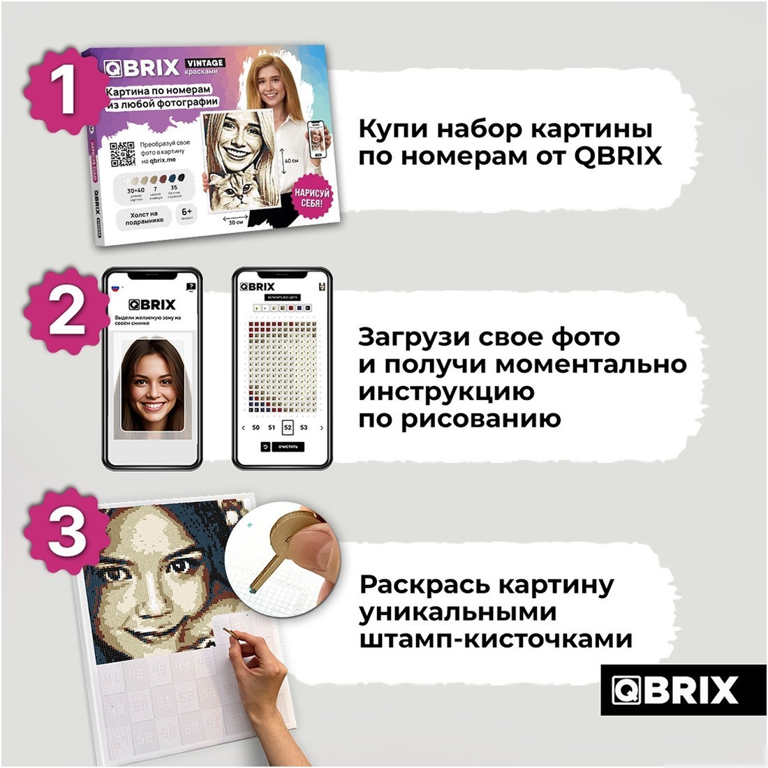 Картина по номерам QBRIX Vintage 40031