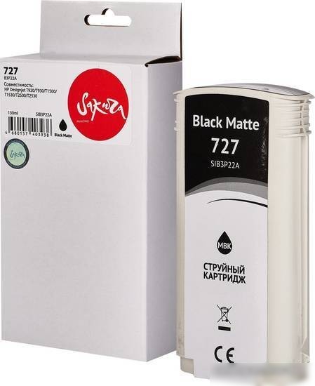 Картридж Sakura Printing SIB3P22A (аналог HP 727 Matte Black)