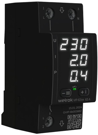 Реле напряжения Welrok VIP-63 (черный)