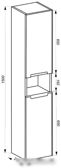 ЗОВ Шкаф-пенал Дион 150 DP150LWP0M9003MKV5 (белый матовый)