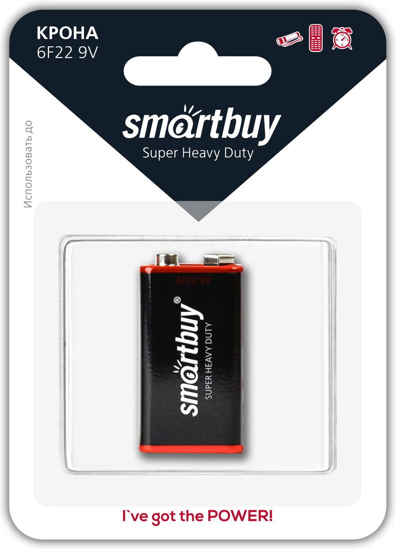 Батарейка SmartBuy SBBZ-9V01B (1 шт) Батарейка SmartBuy SBBZ-9V01B (1 шт)