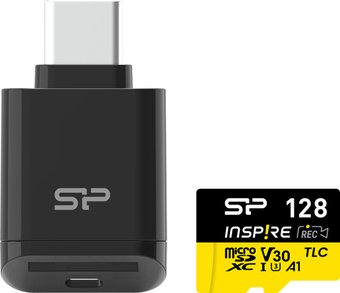 Карта памяти Silicon-Power Inspire microSDXC SP128GBSTXLA2V1NSP 128GB (с адаптером)