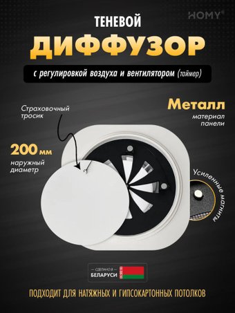 Вентиляционная решетка HOMY AIR круглый A125WRT d200 (белая)