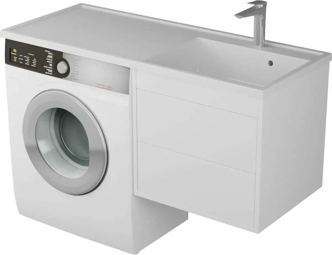 Veneciana Тумба с умывальником Nera 55 с 2-мя ящиками + Paola Magenta 1200 R (белый)