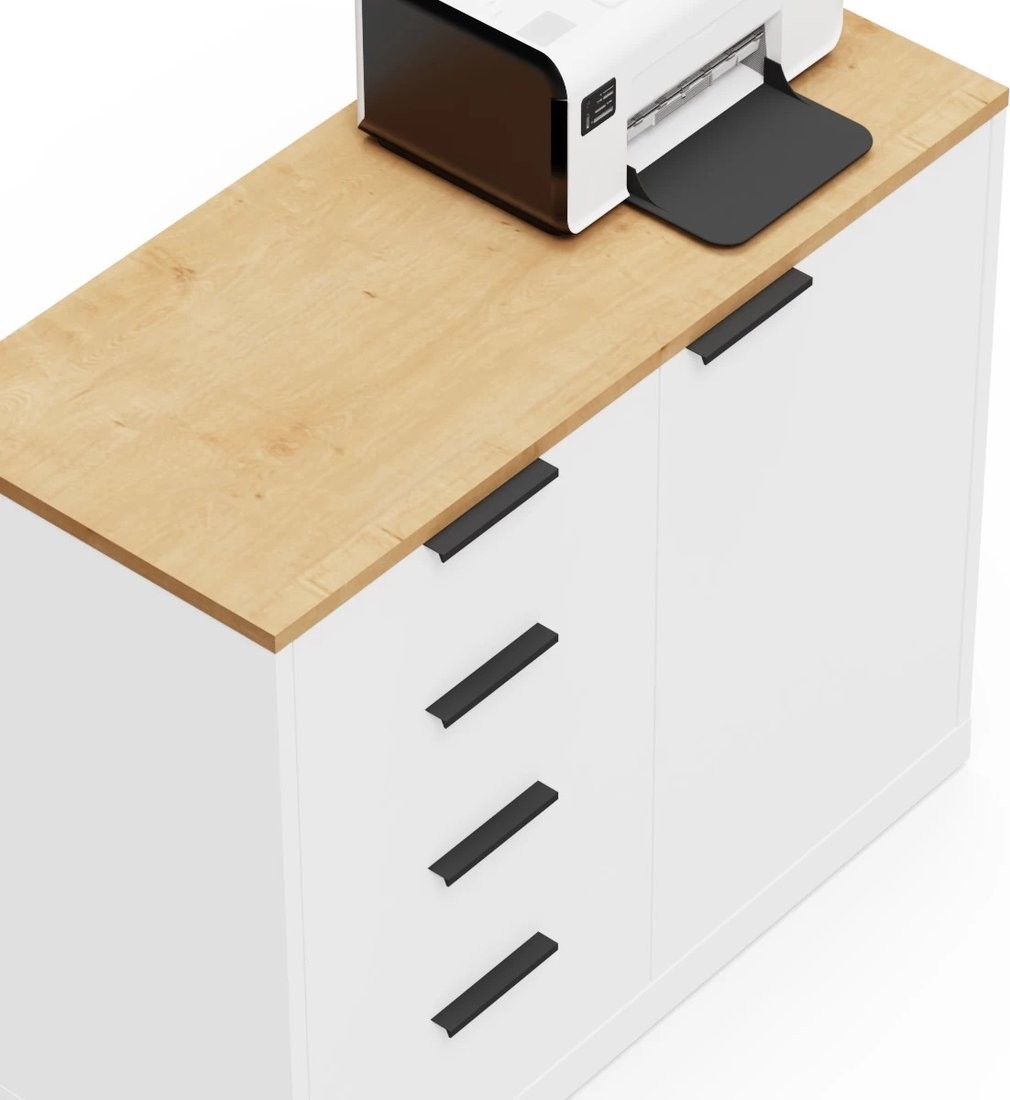 Тумба Crafto Вера 02 90x40x75 (белый/черный/дуб)