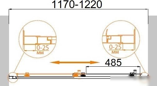 Душевая дверь Cezares MOLVENO-BF-1-120-P-GM