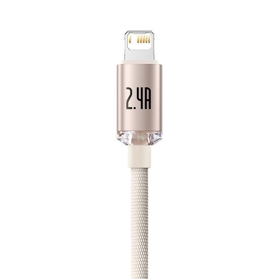 Кабель Baseus Crystal Shine USB Type-A - Lightning (1.2 м, розовый)