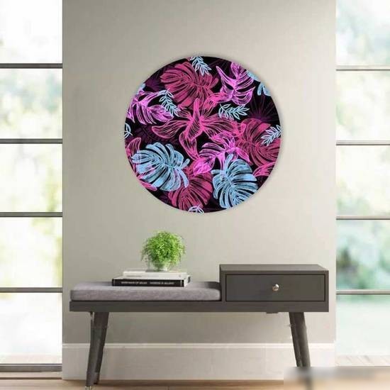Картина на стекле Stamprint Монстеры AR008 круг (70x70)