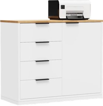 Тумба Crafto Вера 02 90x40x75 (белый/черный/дуб)