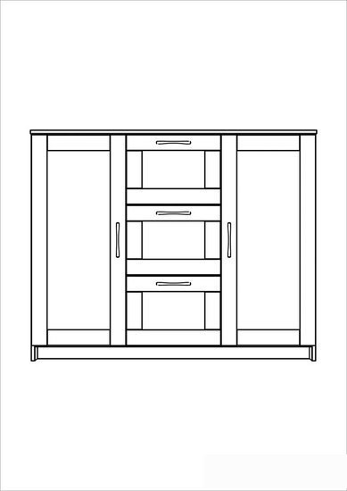 Комод Mio Tesoro Сириус 2 двери и 3 ящика 117x95 2.02.03.340.1 (белый)