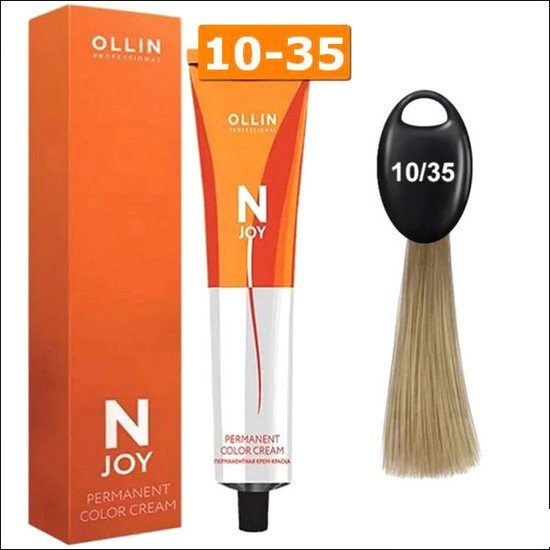 Крем-краска Ollin Professional N-Joy Color Cream 10/35 светл. блонд золотисто-махагон. 100 мл