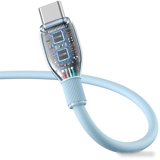 Кабель Baseus Pudding Series Fast Charging Cable 100W USB Type-C - USB Type-C (1.2 м, голубой)