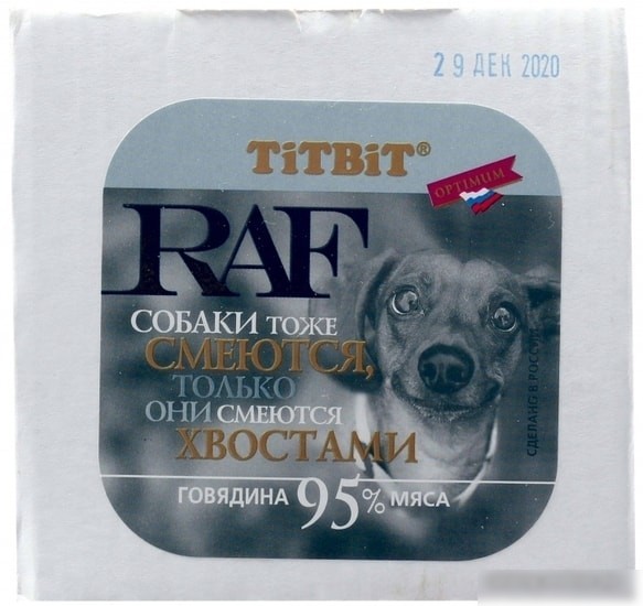 Консервированный корм для собак TiTBiT RAF Говядина 100 г