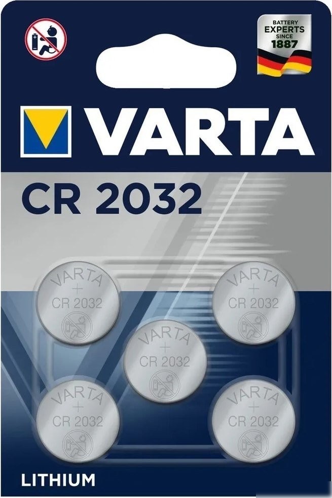 Элементы питания Varta Lithium CR2032 3V 6032229405 (5шт)