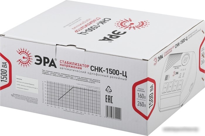 Стабилизатор напряжения ЭРА СНК-1500-Ц