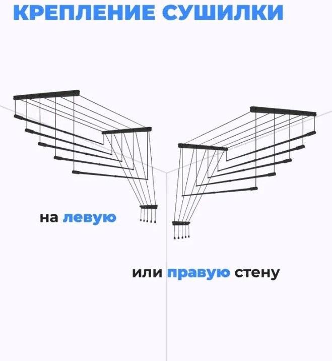 Сушилка для белья Comfort Alumin Потолочная 5 прутьев Black Style Telescop 140-250 см (алюминий)