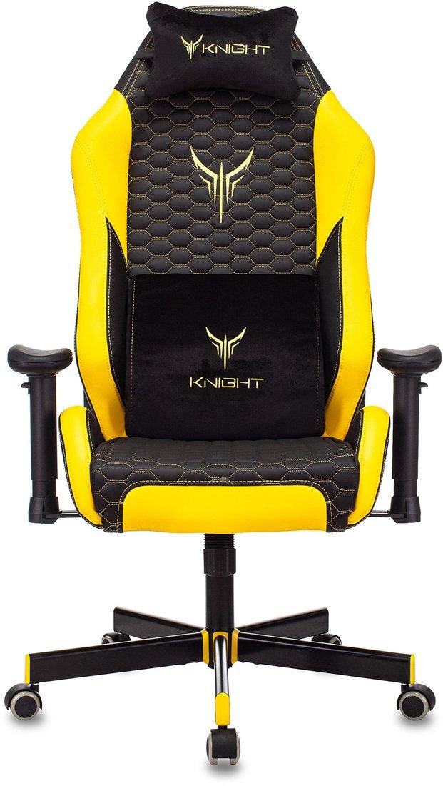 Игровое (геймерское) кресло Бюрократ Knight Neon (черный/желтый экокожа)