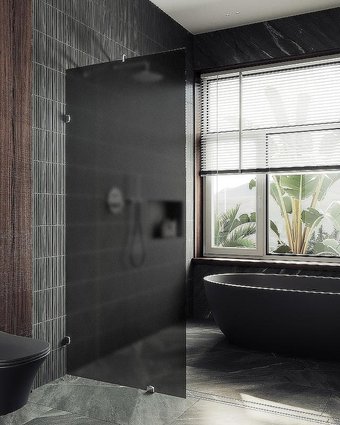 Душевая стенка MaybahGlass 99x195 MGD-273-4 (графитовое матовое стекло/хром глянцевый)