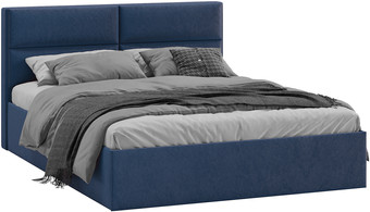 Кровать Трия Глосс универсальный тип 1 с ПМ 160x200 (микровелюр Wellmart Blue)