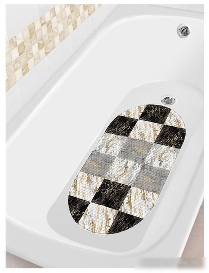 Коврик на присосках Varmax Gold Marble DF-270 (68x38, черный/серый)