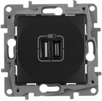 Розетка USB Legrand Etika 672636 (антрацит)