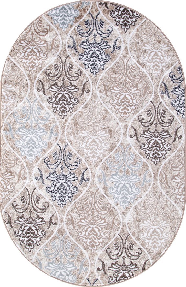 Ковер для жилой комнаты Merinos Valencia Deluxe d310-OVAL-CREAM-BROWN (1.5x2.3)
