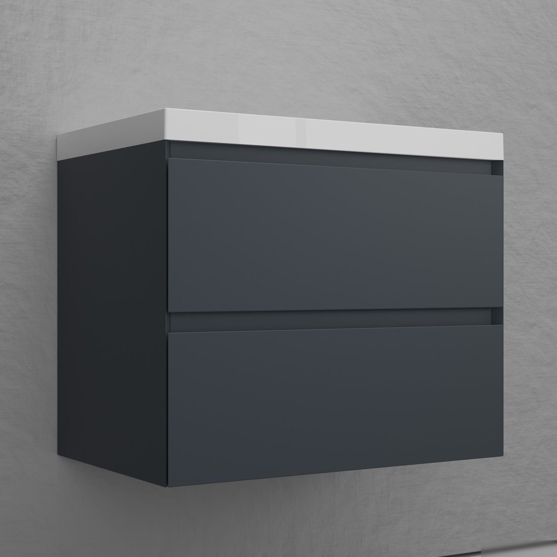 Symbolite Тумба под умывальник Манхэттен 70 Plus 2 ящика (подвесная, графит)