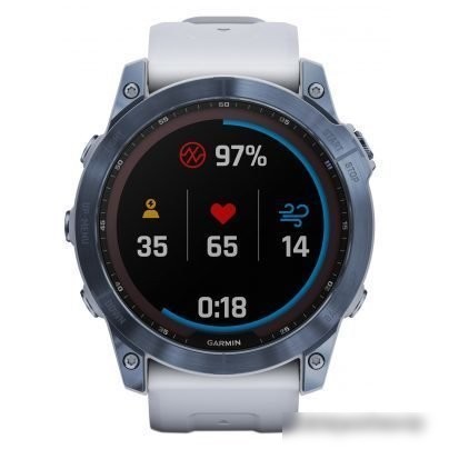 Умные часы Garmin Fenix 7X Sapphire Solar (голубой минерал/белый камень)