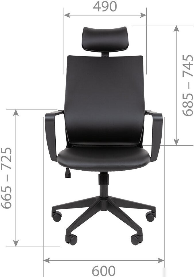 Офисное кресло CHAIRMAN 545 (экокожа черный)