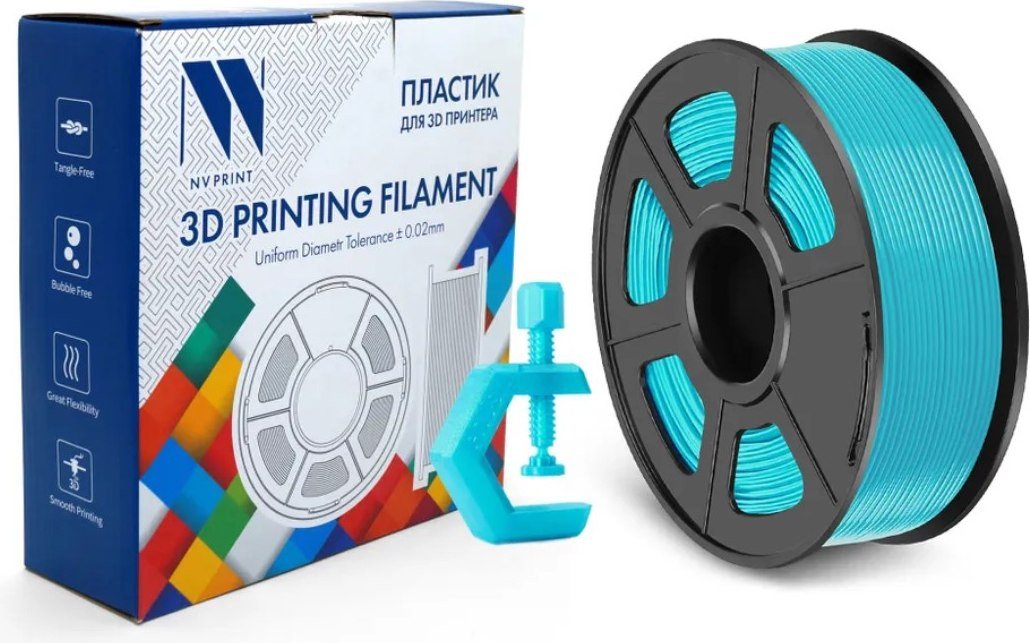 Пластик NV Print NV-3D-PETG-CYAN (1.75мм, 1 кг, Cyan)