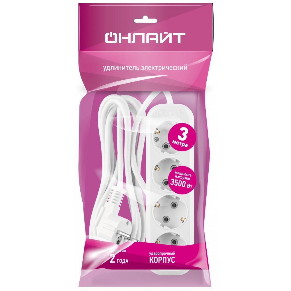 Удлинитель Онлайт OPE-S-04-300-E-3x1 90799